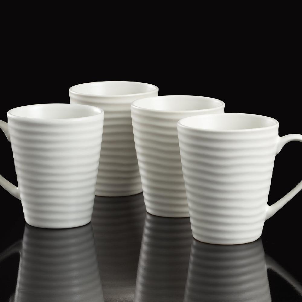 Lenox Ridge White Mugs - Set Of 4