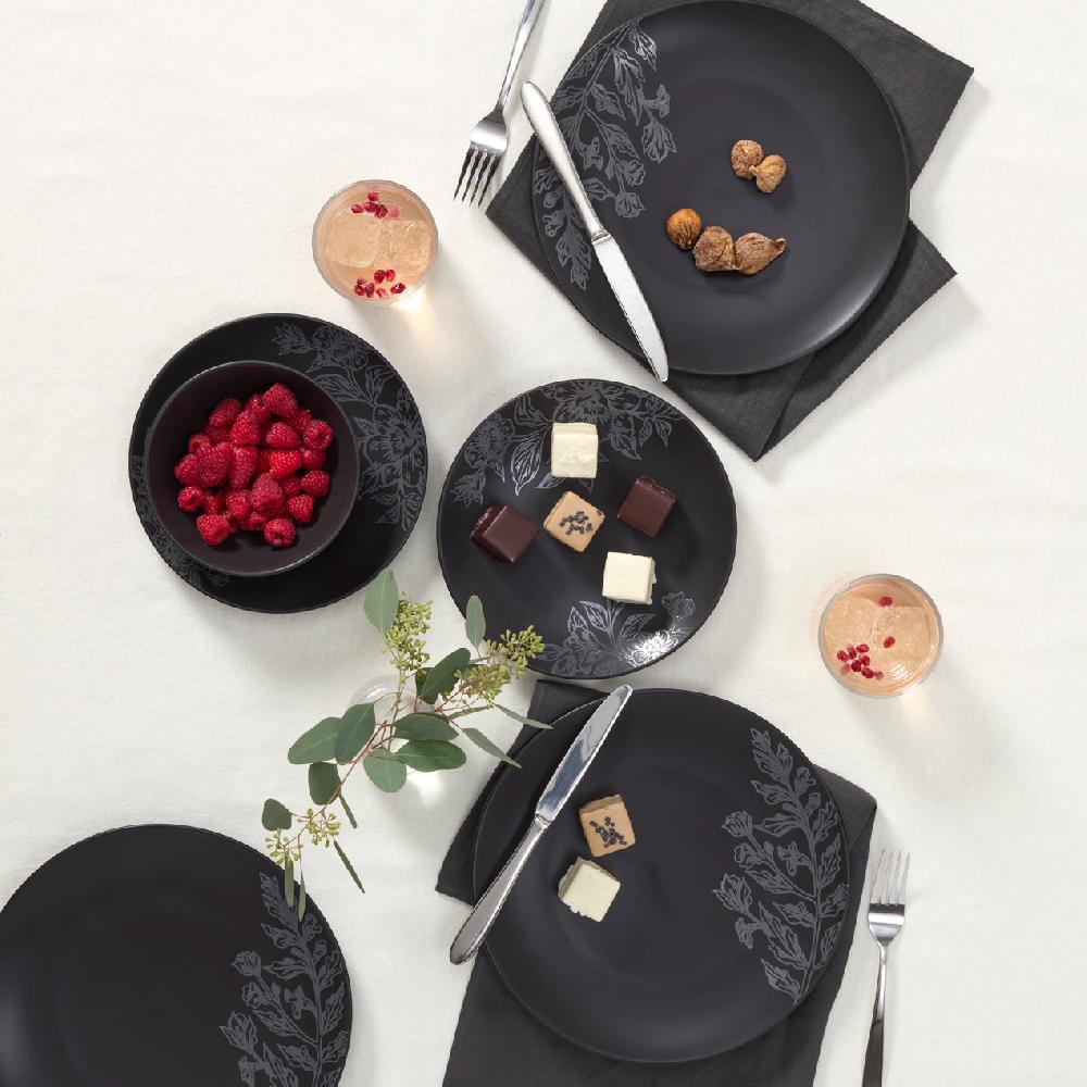 Lenox Roseto Charcoal 12-Piece Dinnerware Set