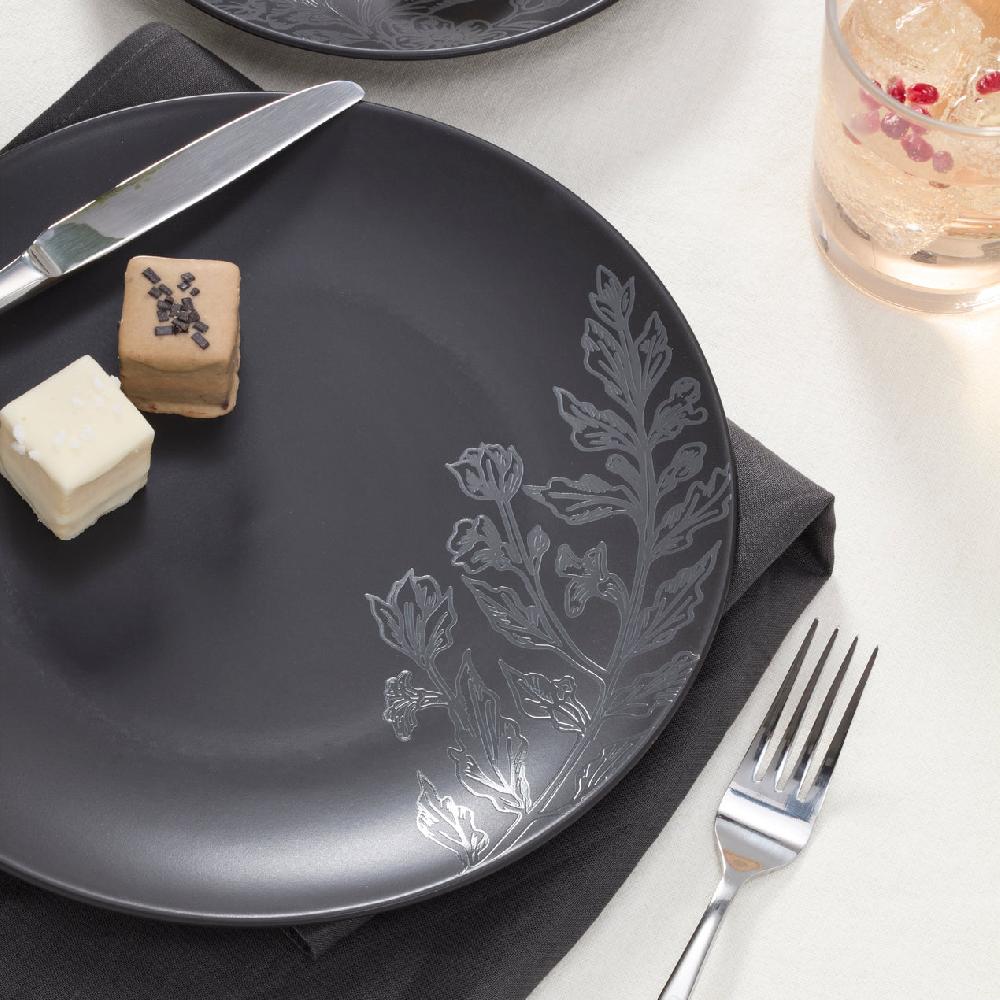 Lenox Roseto Charcoal 12-Piece Dinnerware Set