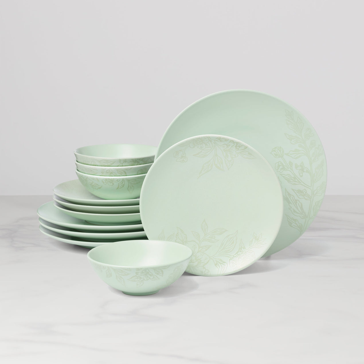 lenox Roseto Soft Sage 12-Piece Dinnerware Set