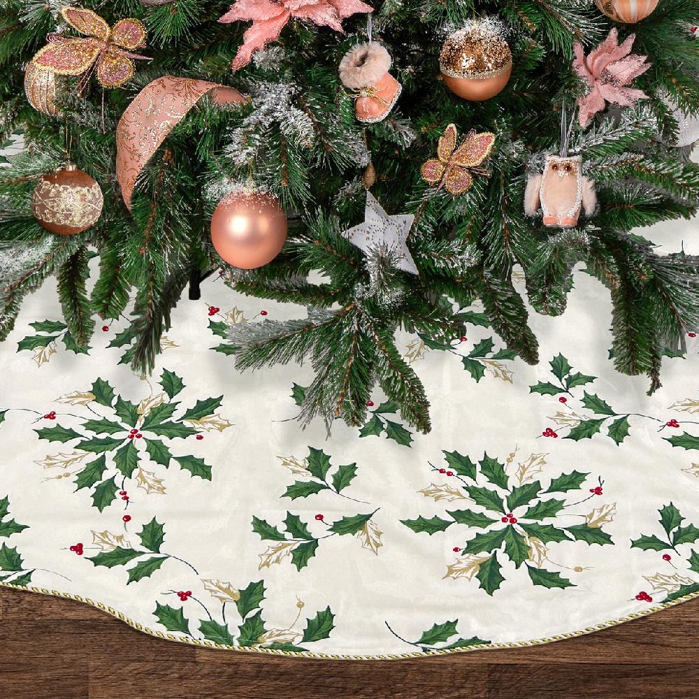 Lenox Scattered Holly Holiday Tree Skirt