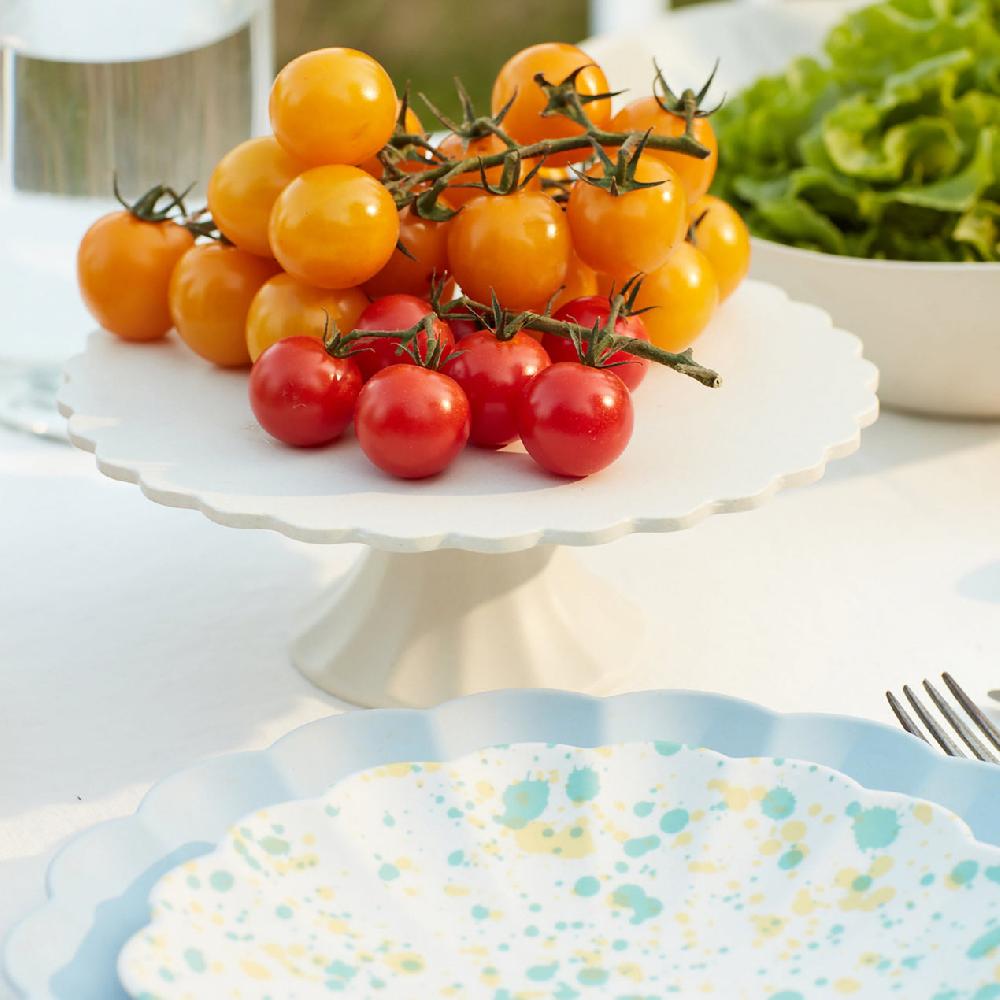 Lenox Small Reusable Bamboo Cake Stand Cream