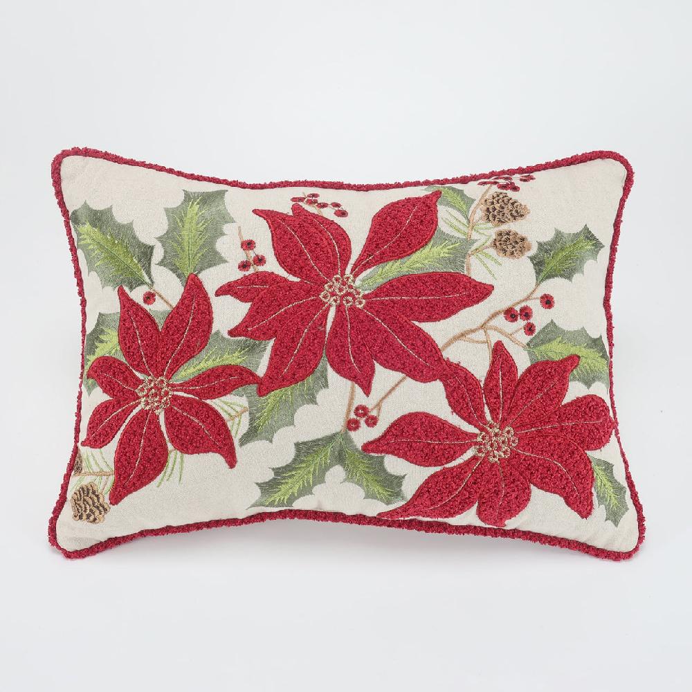 lenox Vintage Poinsettia 14X20 Throw Pillow