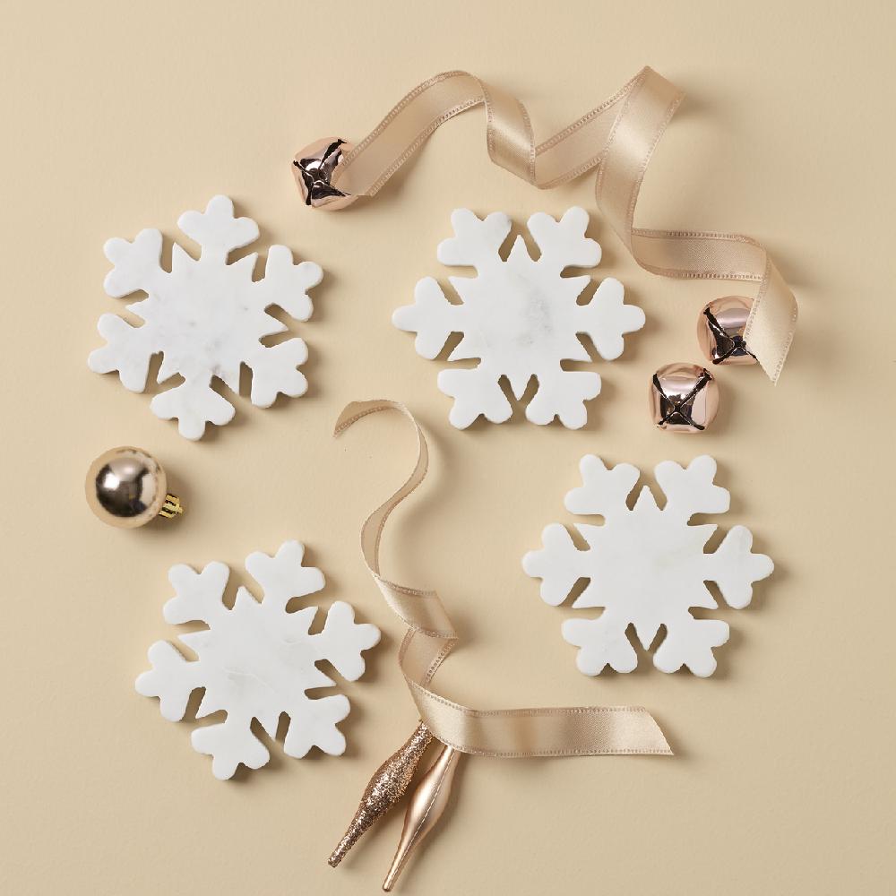 Lenox White Marble Snowflake Coasters
