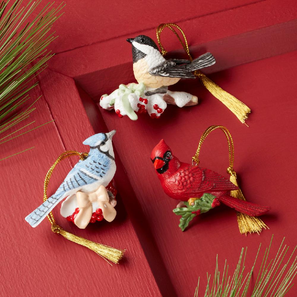 Lenox Winter Birds Ornaments - Set Of 3