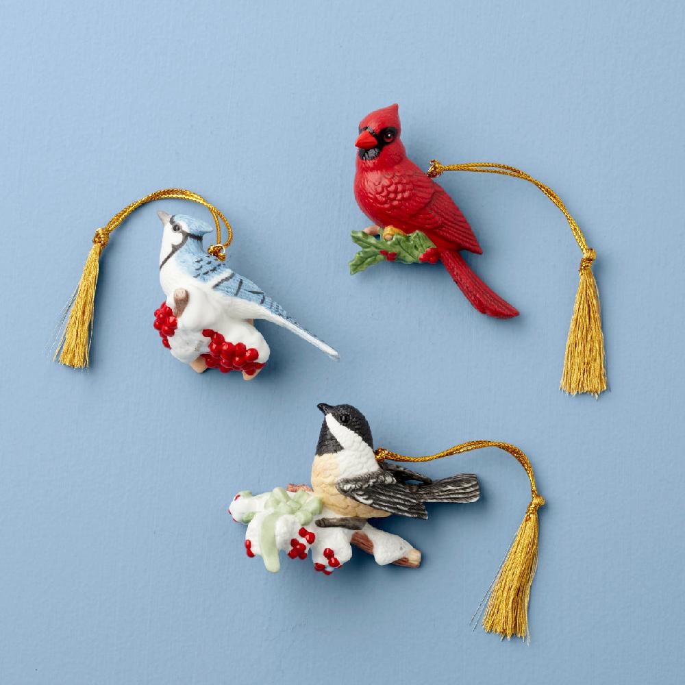 lenox Winter Birds Ornaments - Set Of 3