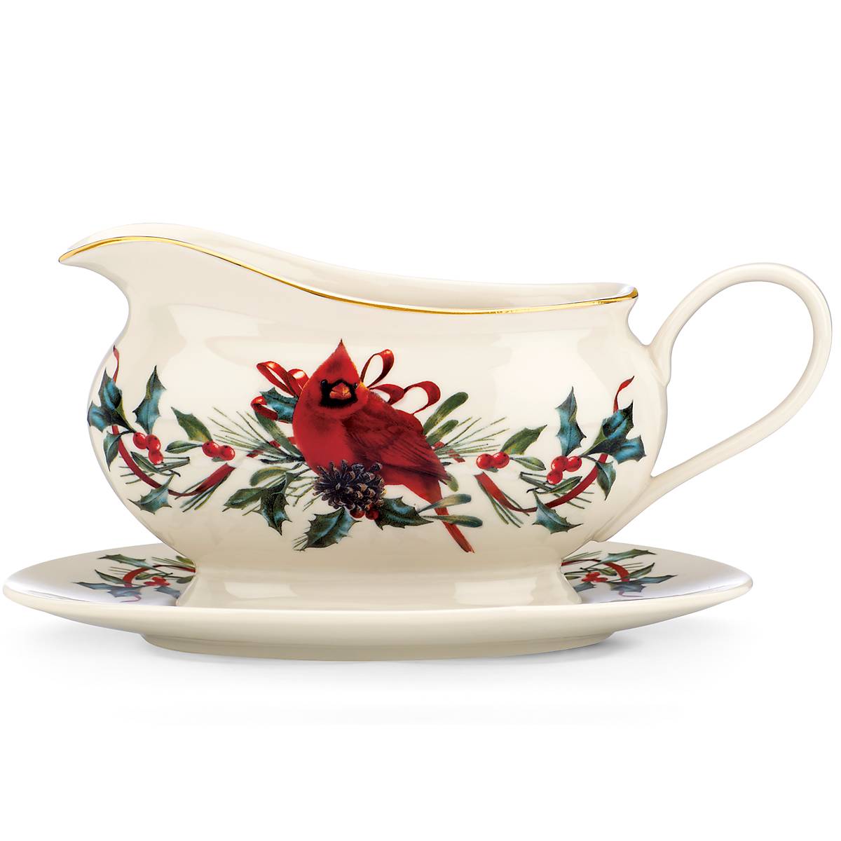 Lenox Winter Greetings Gravy Boat & Stand