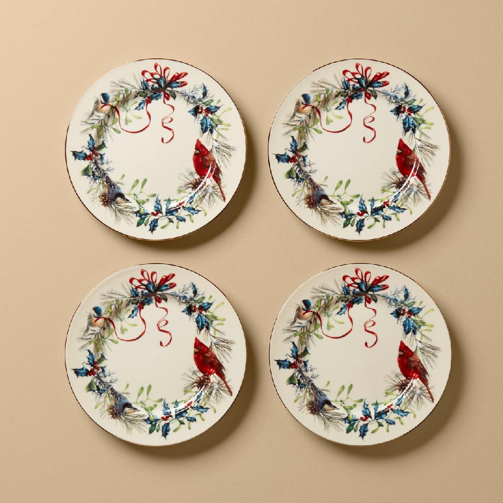 lenox Winter Greetings Salad Plates - Set of 4