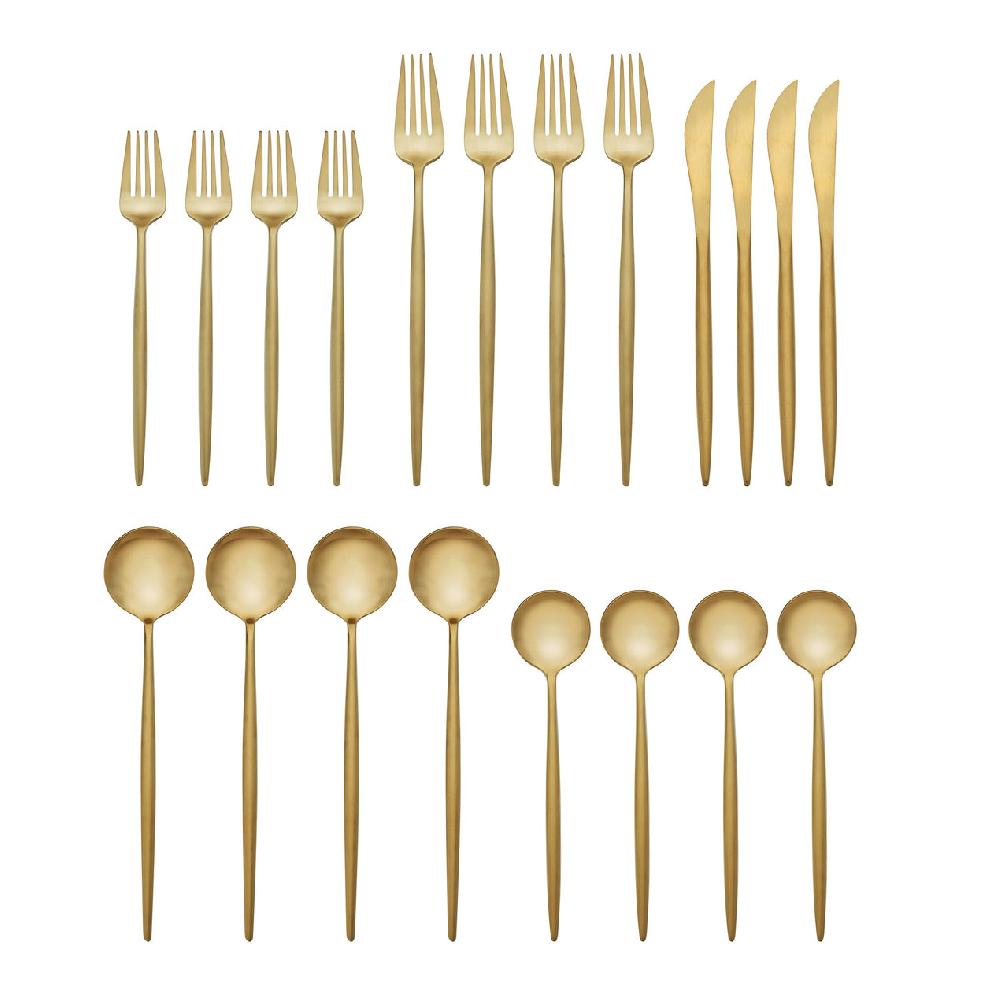 Lenox Zephyr Gold Satin 20 Piece Flatware Set