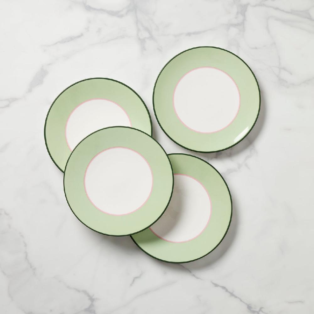 lenox Make It Pop Accent Plates - Set of 4 - Green/Pink