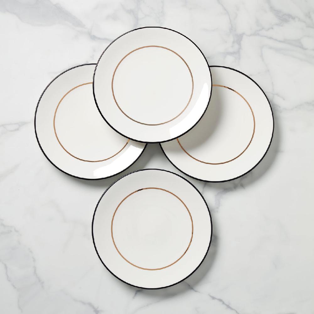 lenox Make It Pop Dinner Plates - Set of 4 - Black/Gold