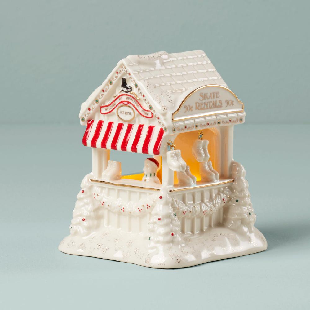 Lenox Mistletoe Park Ice Skate Rental Booth Figurine