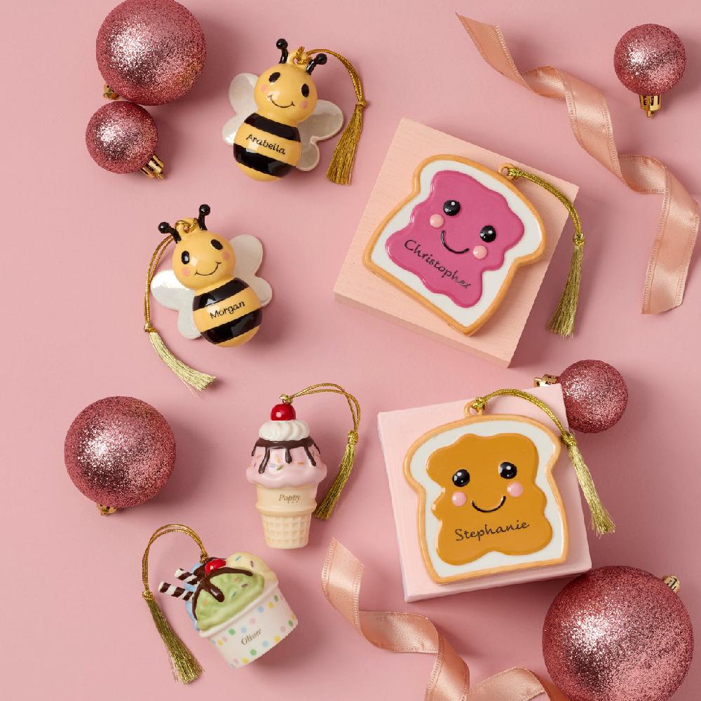 Lenox Personalized Forever Friends Ice Cream 2-Piece Ornament Set