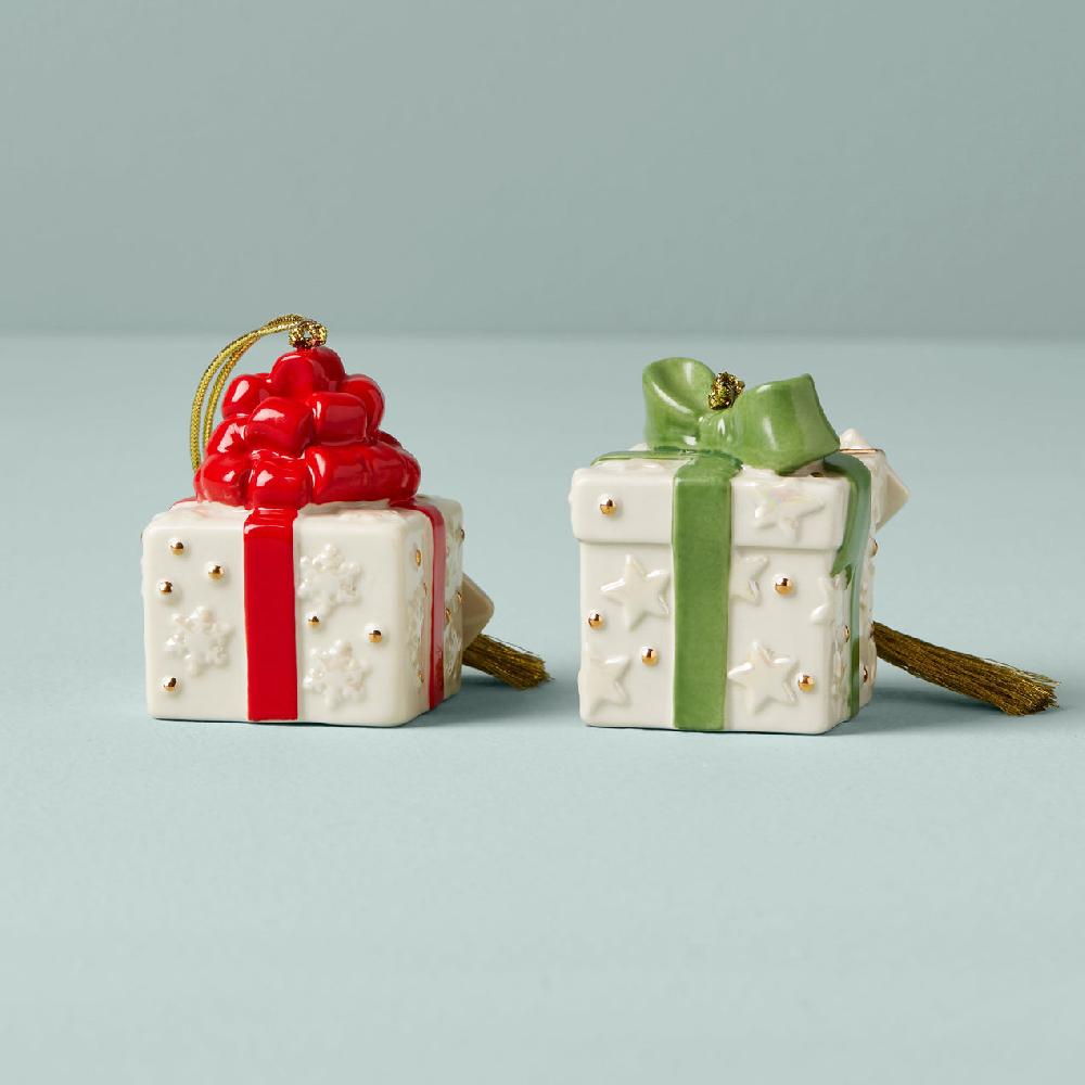 Lenox Personalized Forever Friends Presents 2-Piece Ornament Set