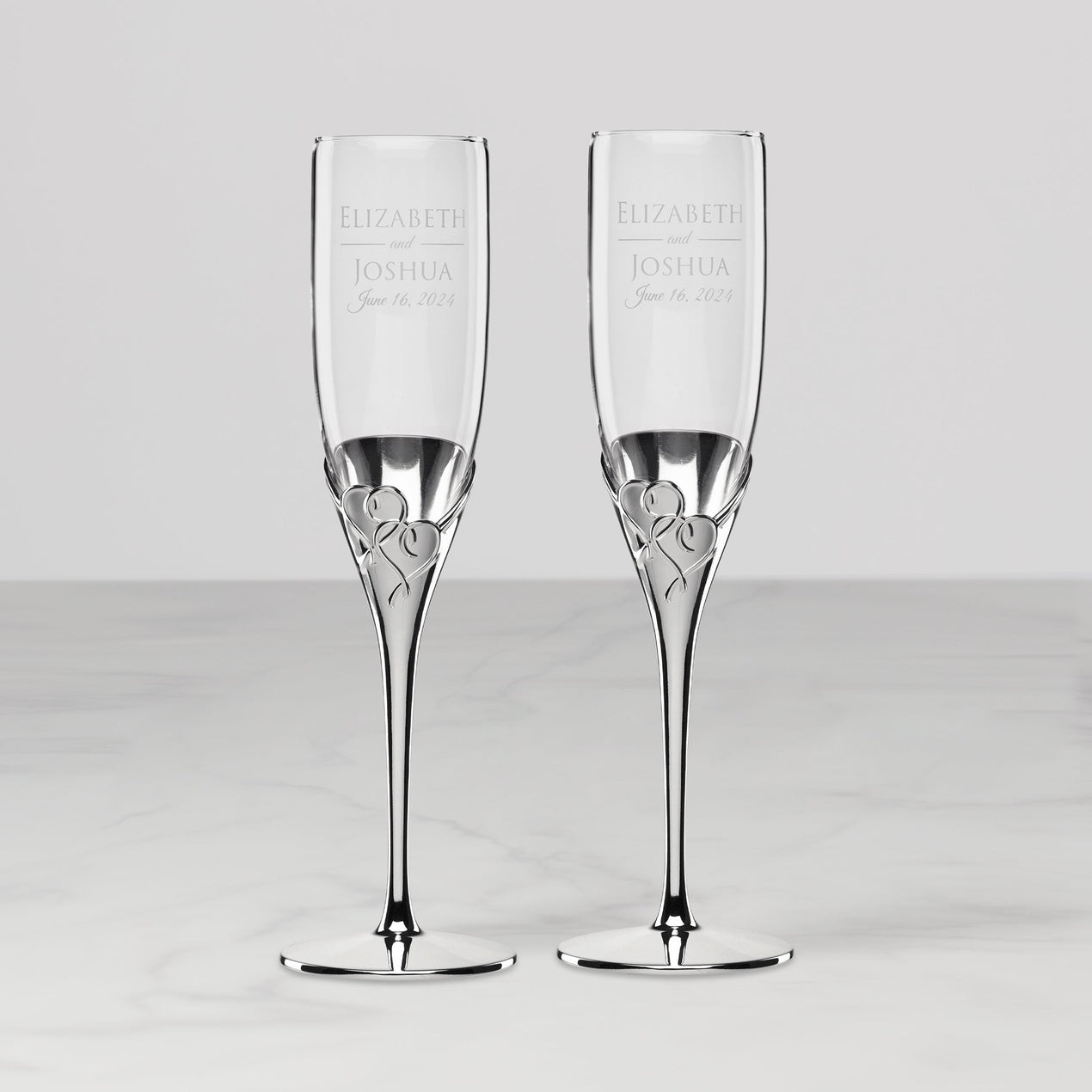 Lenox Personalized True Love 2-Piece Toasting Flute Set