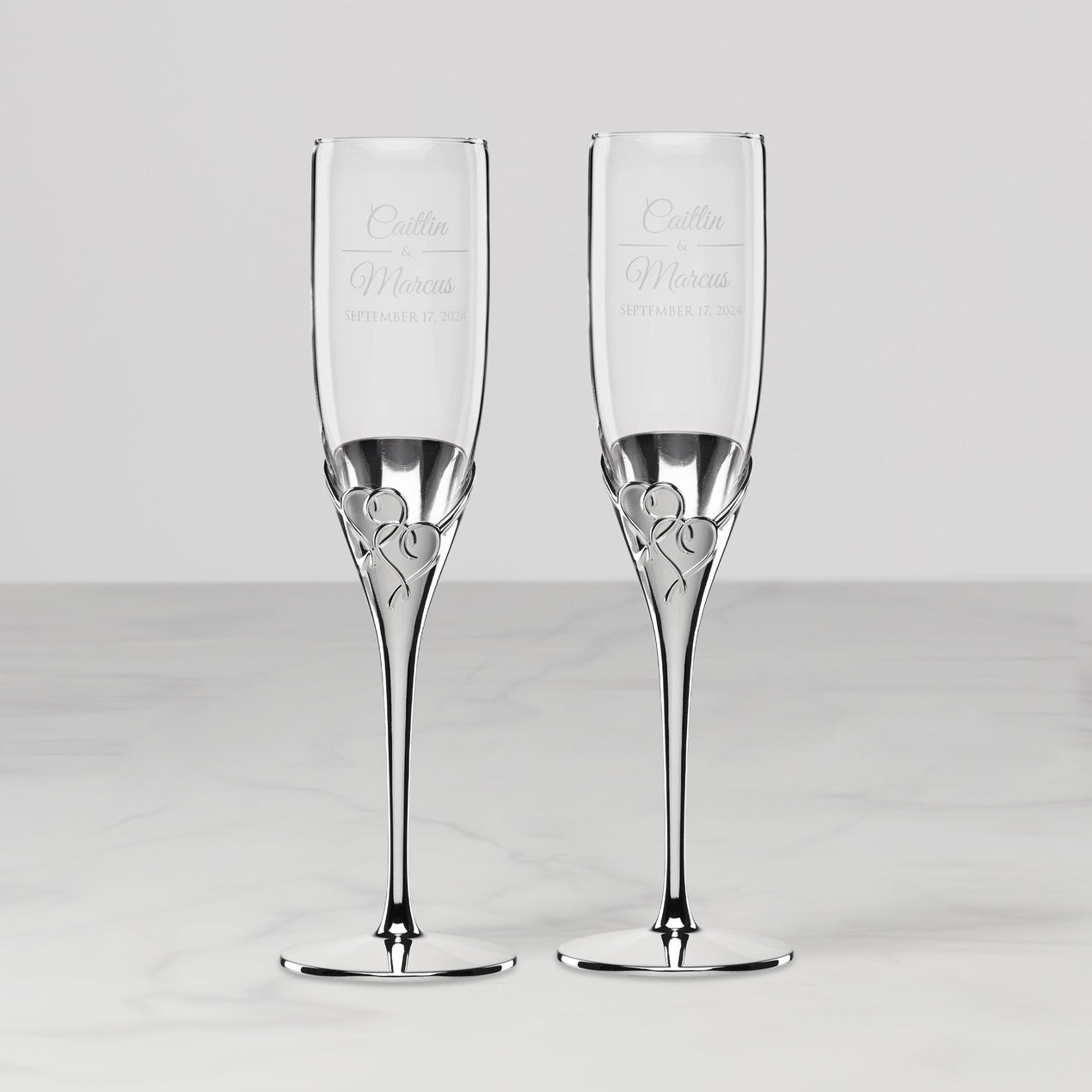 lenox Personalized True Love 2-Piece Toasting Flute Set