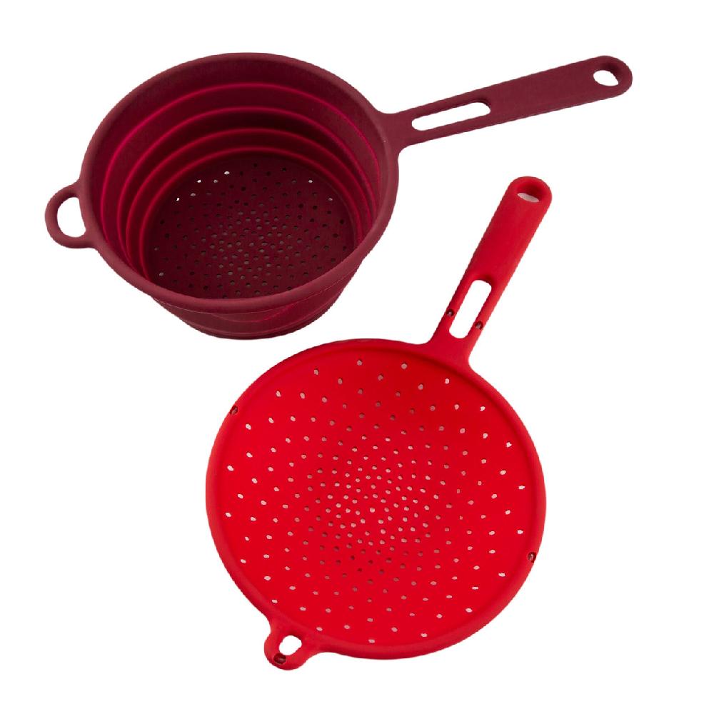 Lenox Robert Irvine 2-Piece Silicone Colander Set - Red