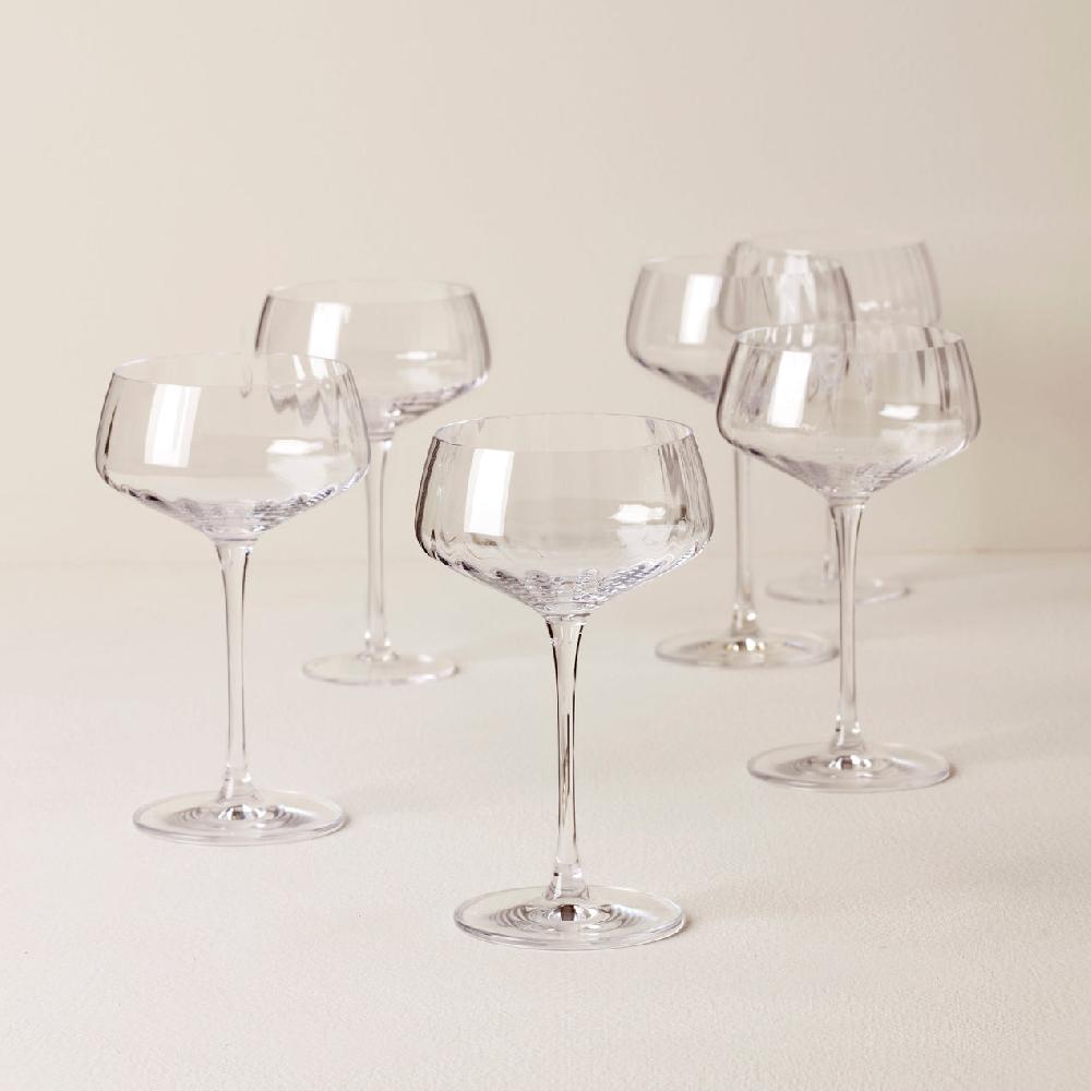lenox Tuscany Classics Angled Optic Coupe Glasses - Set Of 6