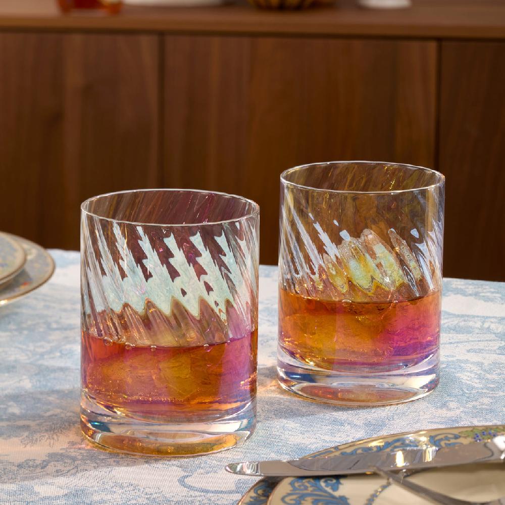 Lenox Tuscany Classics Iridescent Double Old Fashion Glasses - Set