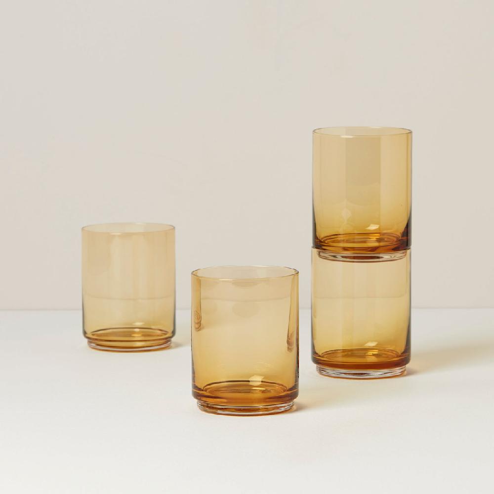 lenox Tuscany Classics Stackable Amber Tall Glasses - Set Of 4