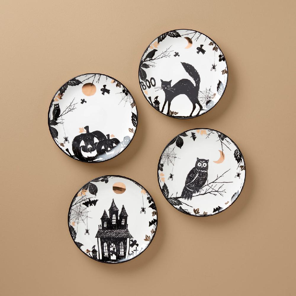 lenox Vintage Halloween Haunted Accent Plates - Set of 4