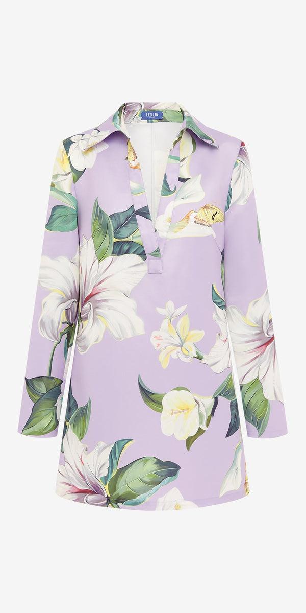 leo lin Acacia Shirt Mini Dress