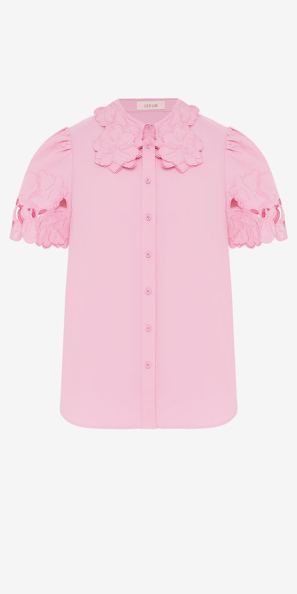 leo lin Amelie Appliqué Shirt Top