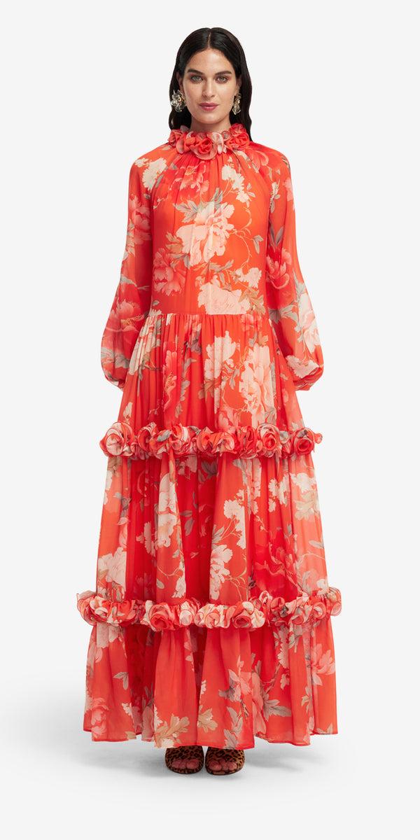 Leo Lin Angela Ruffled Maxi Dress