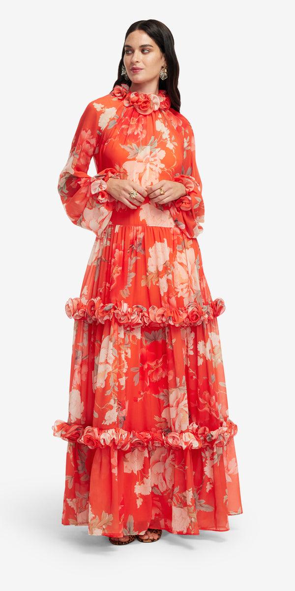 Leo Lin Angela Ruffled Maxi Dress