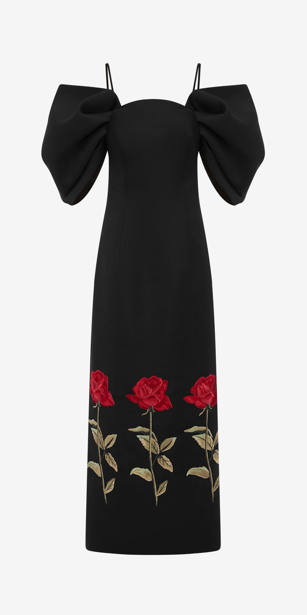 leo lin Arabella Embroidered Maxi Dress