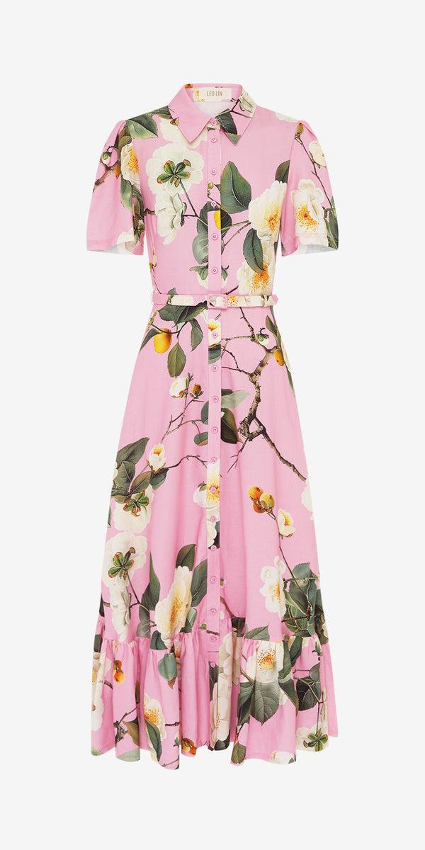 leo lin Becca Short Sleeve Midi Dress