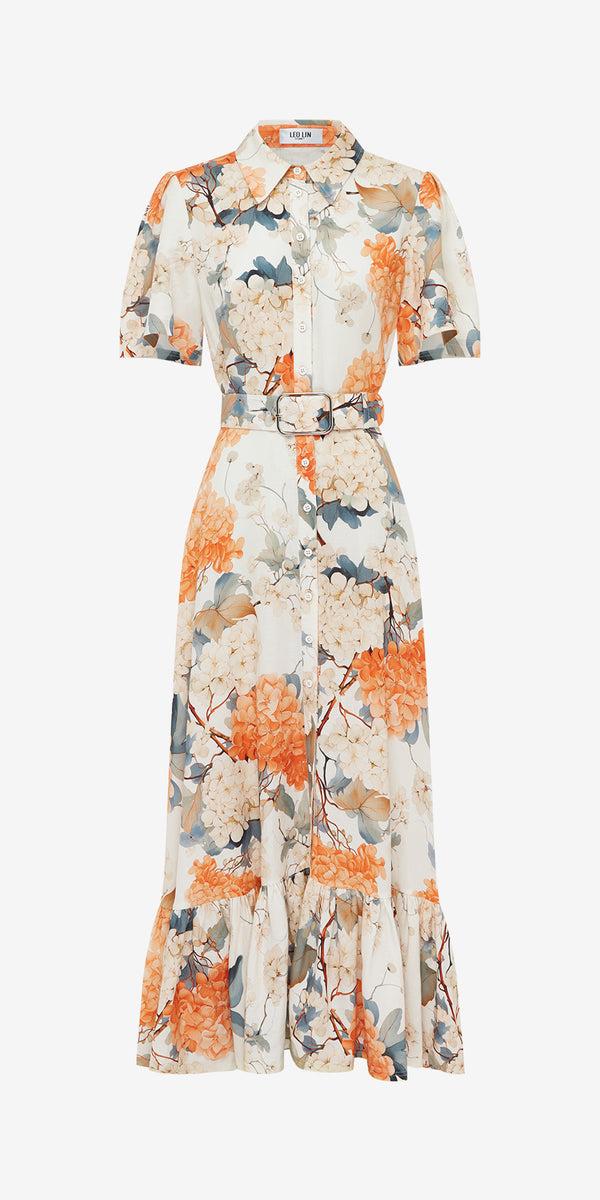 leo lin Becca Short Sleeve Midi Dress