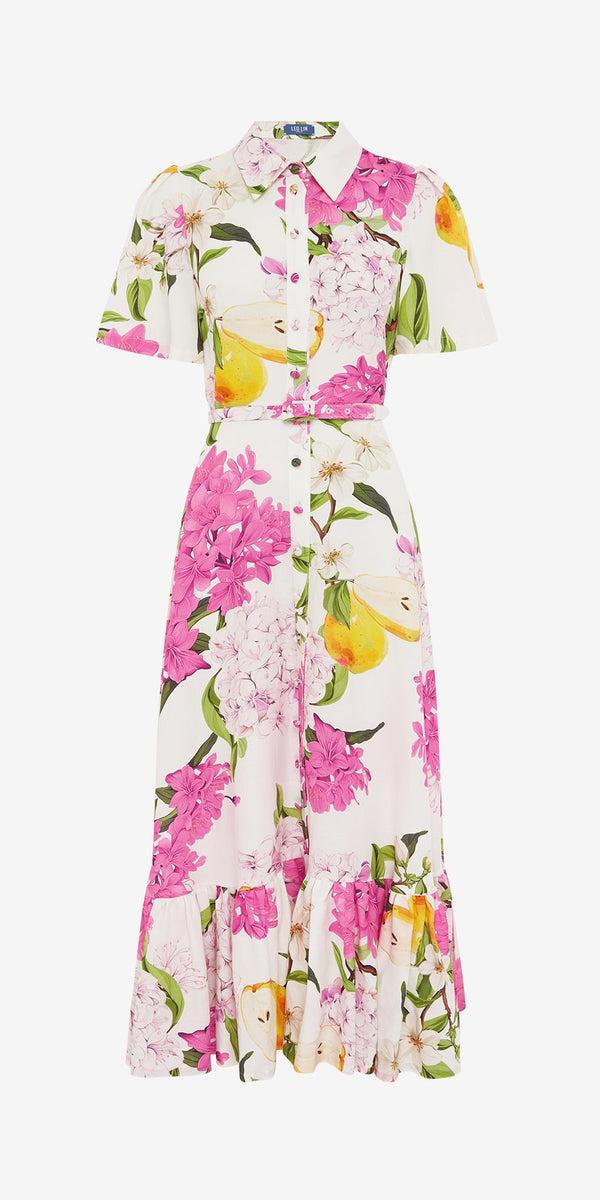 leo lin Becca Short Sleeve Midi Dress