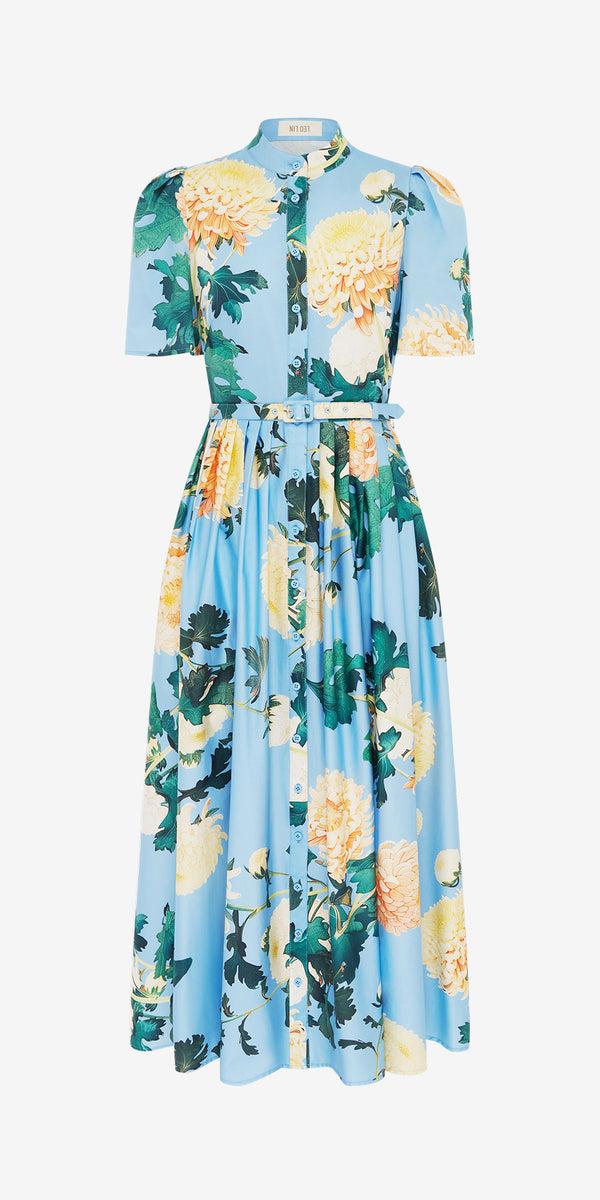 leo lin Bianca Short Sleeve Midi Dress