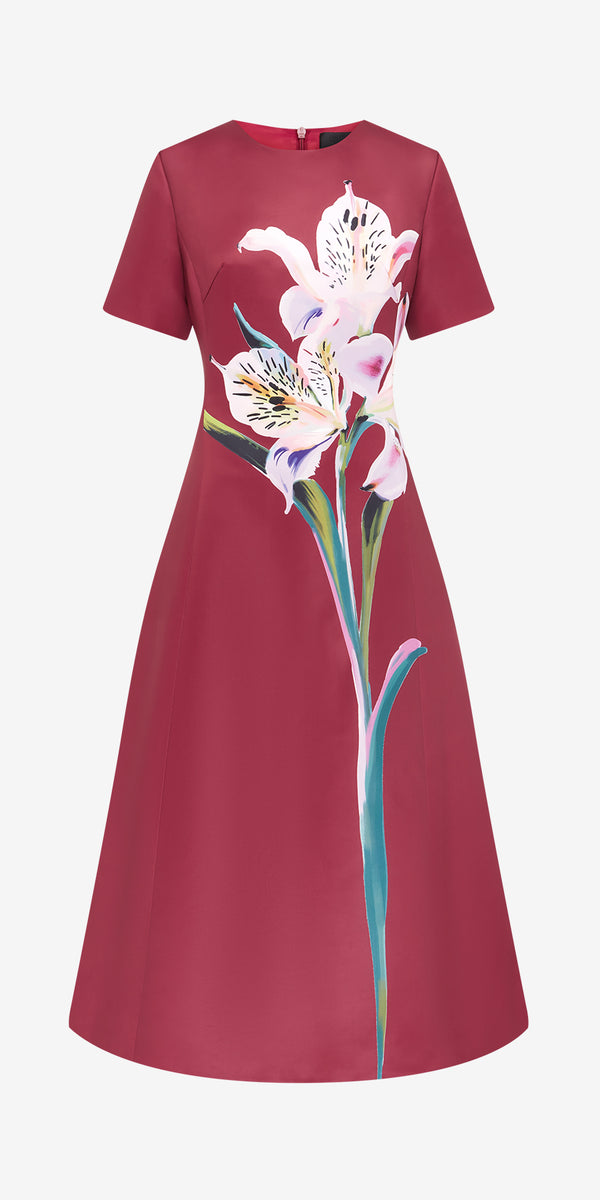 leo lin Caroline Short Sleeve Midi Dress