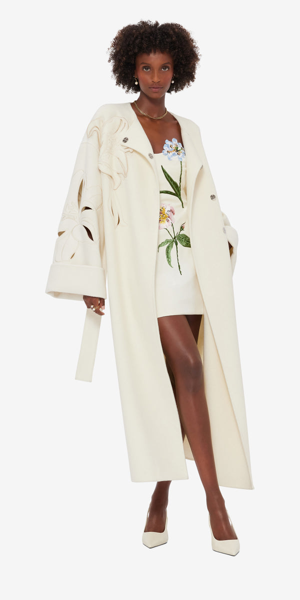 Leo Lin Celestine Appliqué Wool Coat