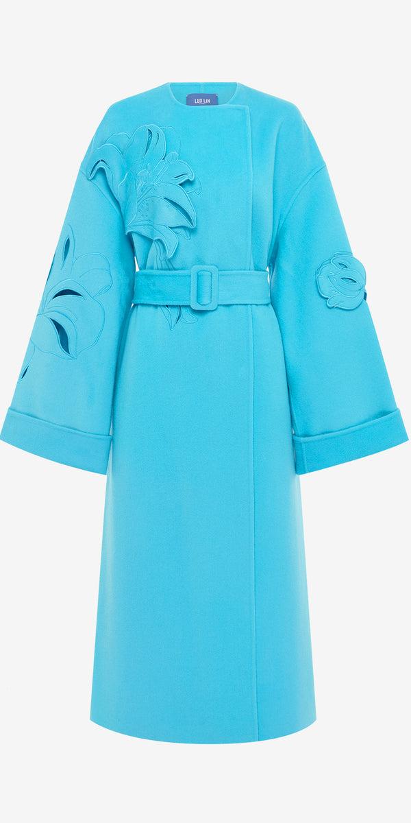 leo lin Celestine Appliqué Wool Coat