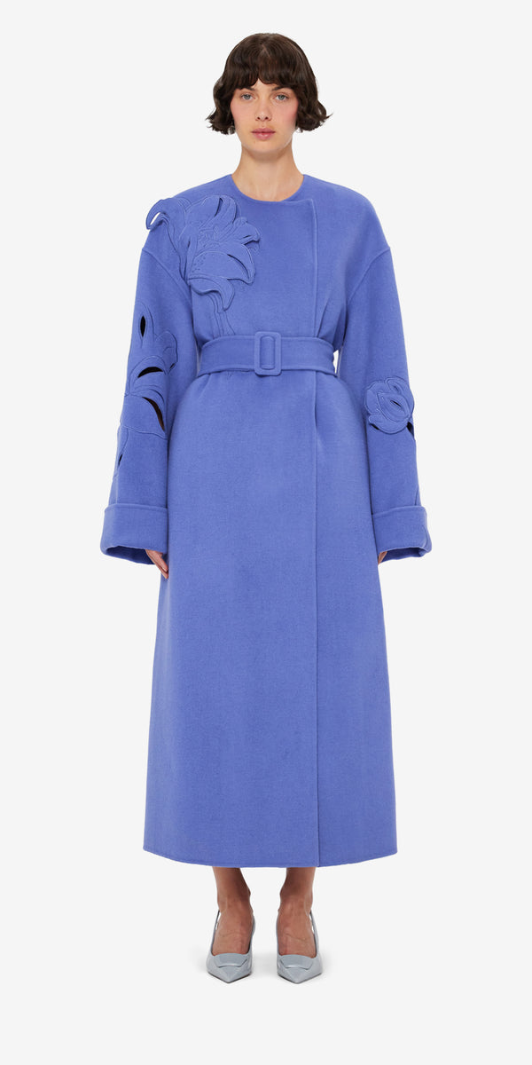 Leo Lin Celestine Appliqué Wool Coat