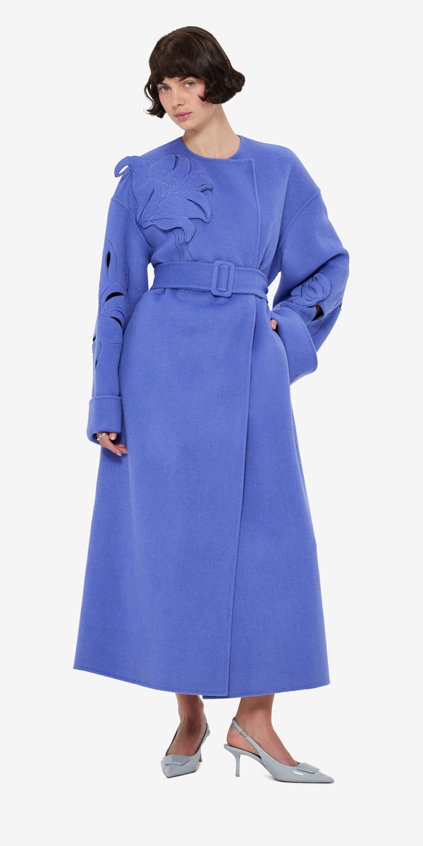 Leo Lin Celestine Appliqué Wool Coat