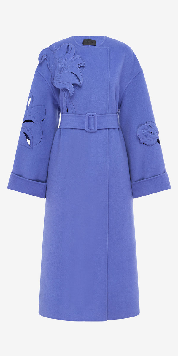 leo lin Celestine Appliqué Wool Coat