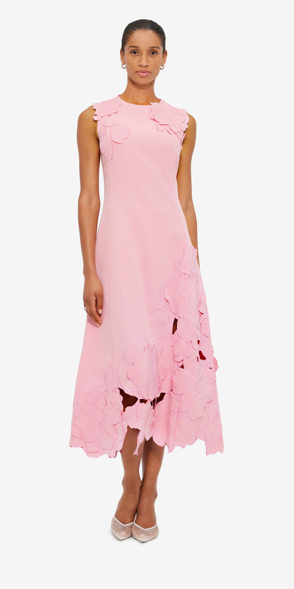 Leo Lin Cleo Appliqué Sleeveless Midi Dress