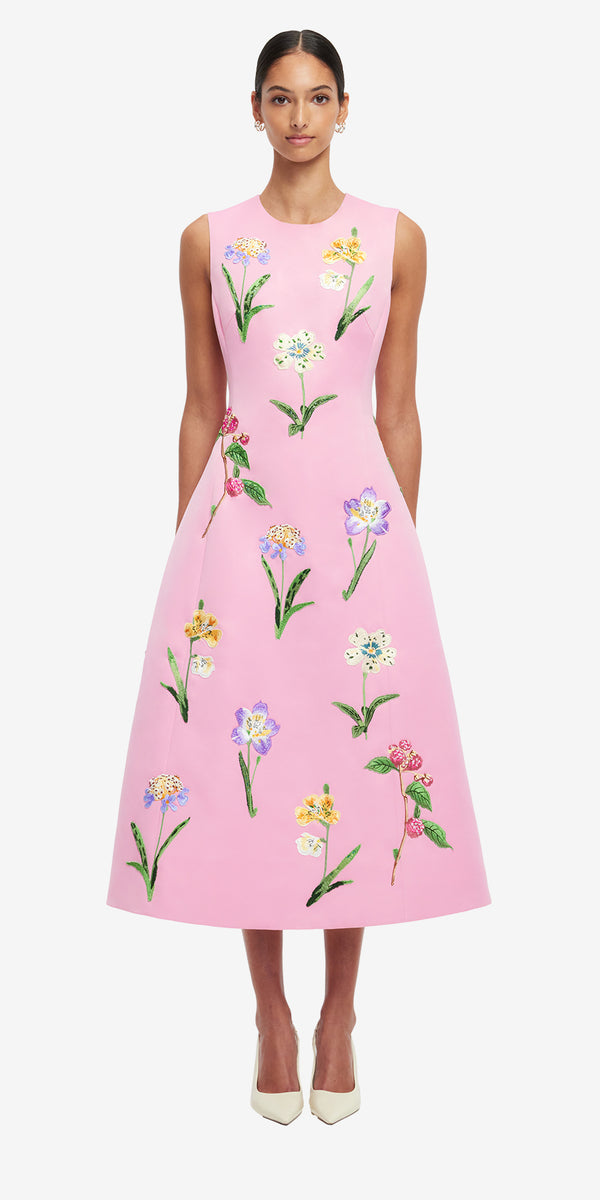 Leo Lin Cleo Embellished Sleeveless Midi Dress