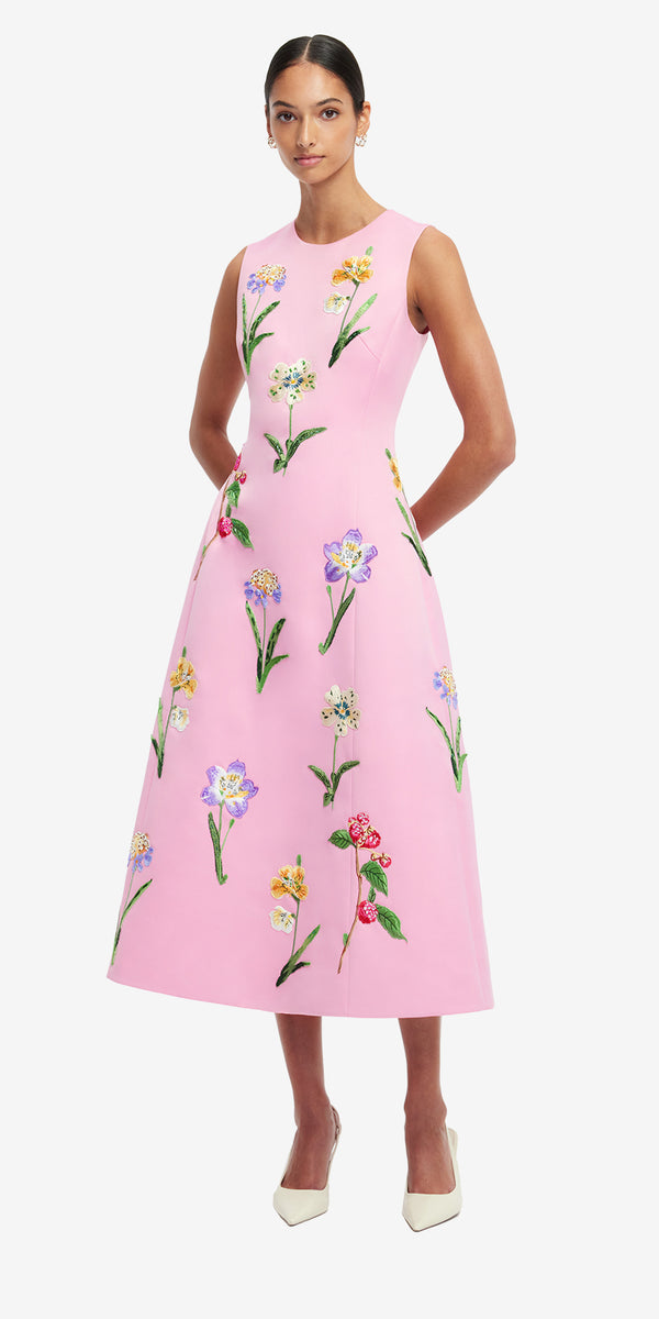 Leo Lin Cleo Embellished Sleeveless Midi Dress