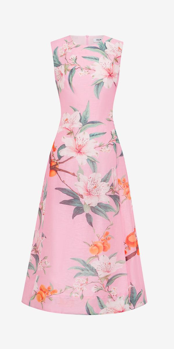 leo lin Cleo Printed Sleeveless Midi Dress