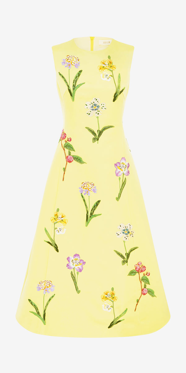 leo lin Cleo Sleeveless Midi Dress