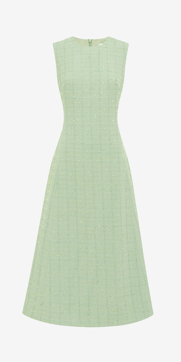 leo lin Cleo Tweed Midi Dress