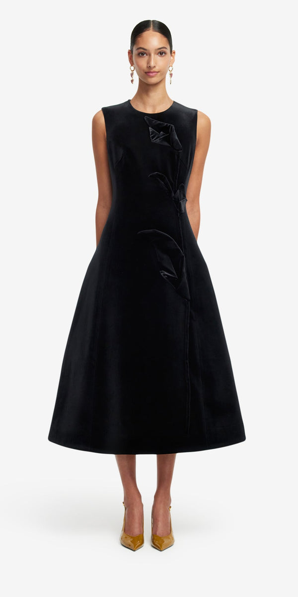 Leo Lin Cleo Velvet Sleeveless Midi Dress