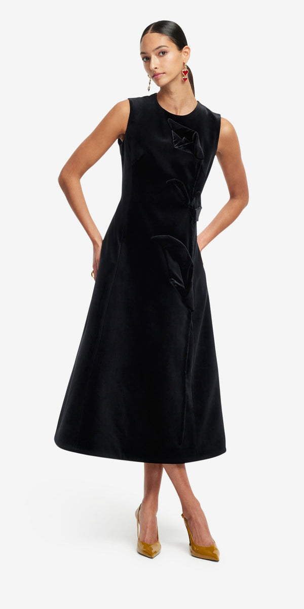 Leo Lin Cleo Velvet Sleeveless Midi Dress