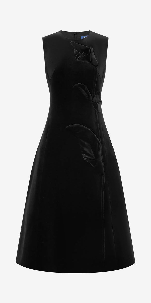 leo lin Cleo Velvet Sleeveless Midi Dress