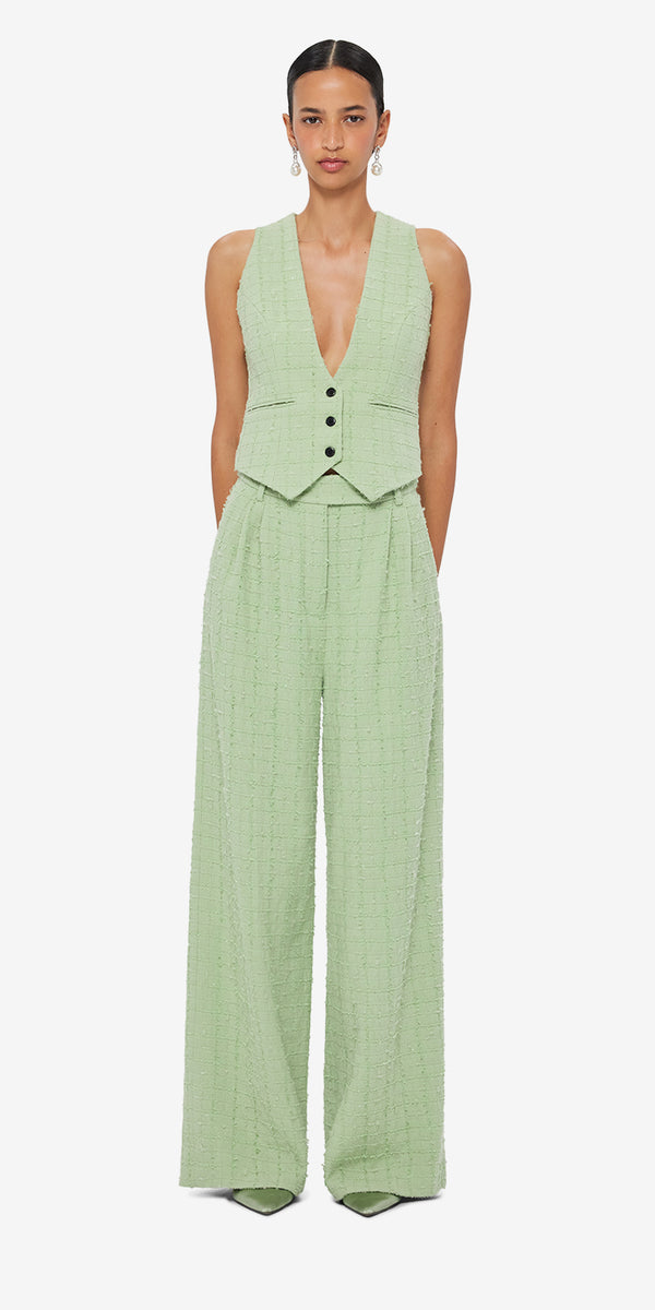 Leo Lin Elisha Tweed Wide Leg Pants